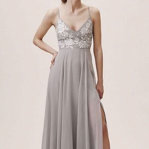 BHLDN Sadia Bridesmaid Dress in Fog Size 4